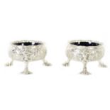 A PAIR OF GEORGE III SILVER TABLE SALTS