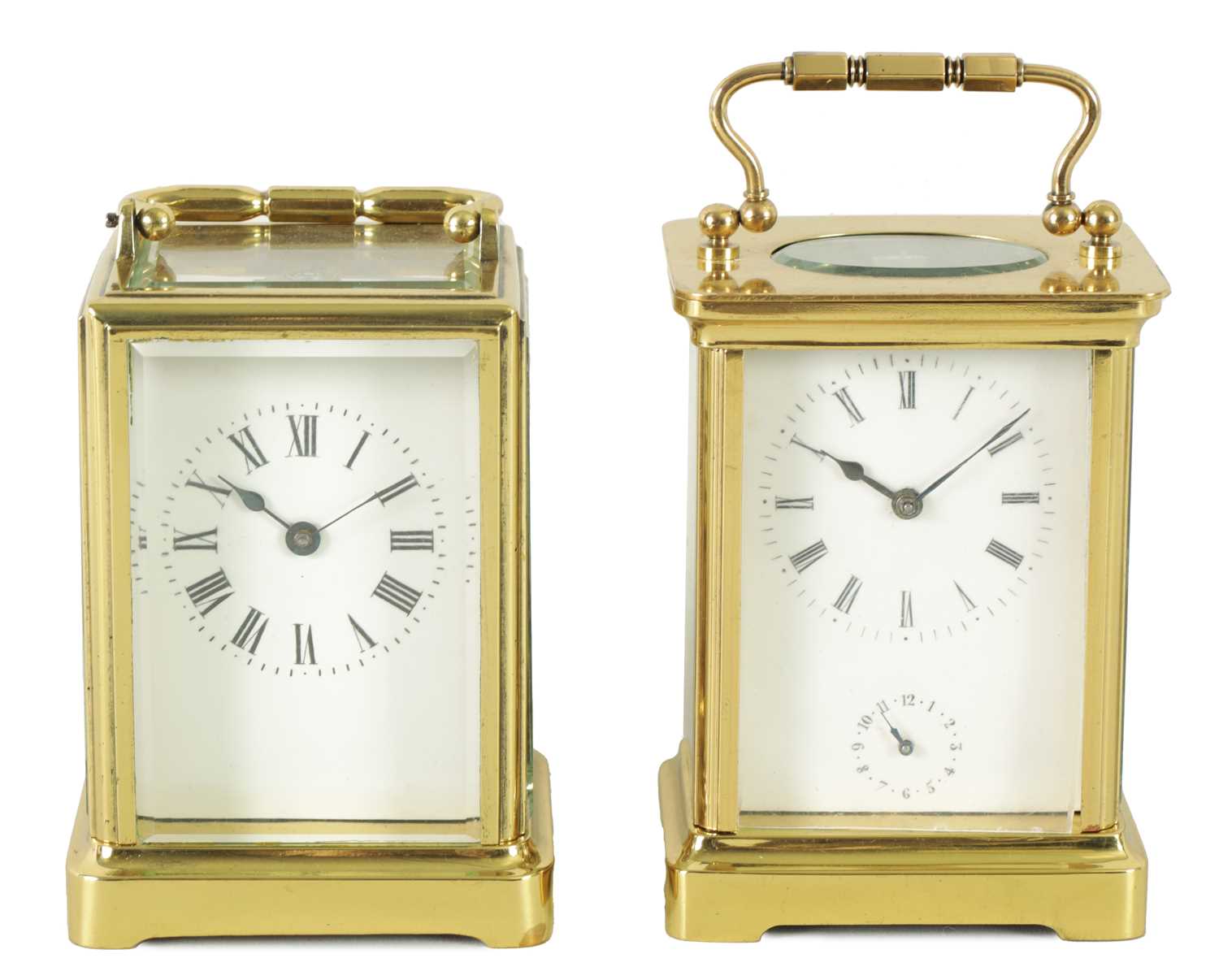 TWO LATE 19TH CENTURY FRENCH CARRIAGE CLOCKS