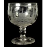 A LATE GEORGIAN MASONIC GLASS GOBLET