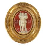 A 19TH CENTURY FRENCH OVAL PORCELAIN CONVEX PLAQUE