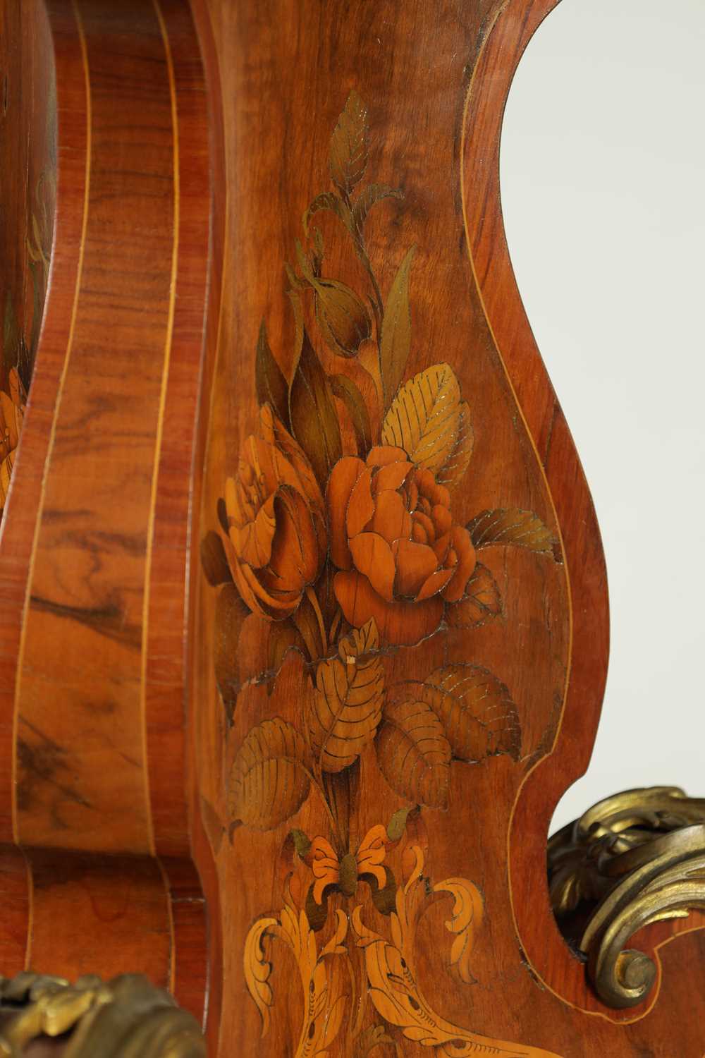 A FINE 19TH CENTURY ORMOLU MOUNTED BURR WALNUT AND FLORAL MARQUETRY CENTRE TABLE IN THE MANNER OF ED - Image 8 of 10