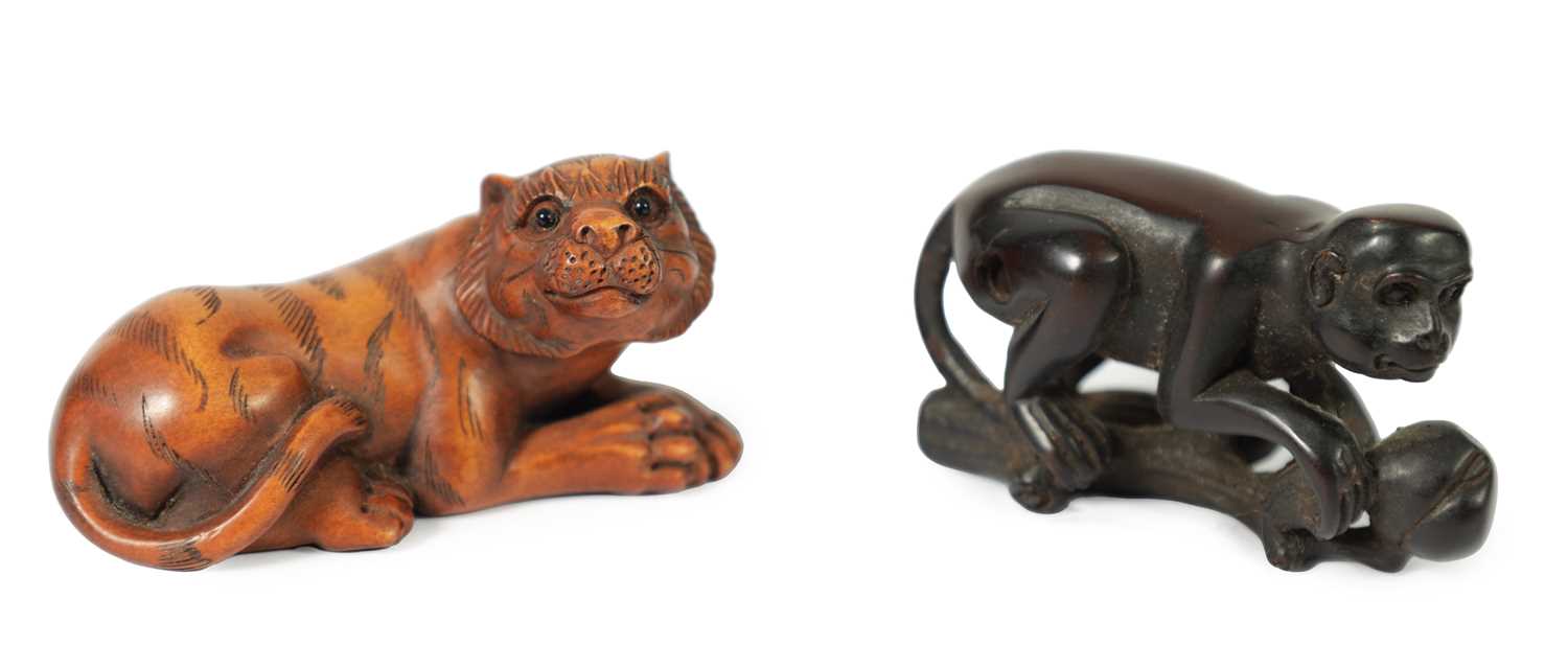 TWO JAPANESE MEIJI PERIOD NETSUKE