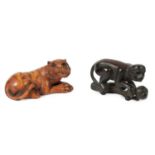 TWO JAPANESE MEIJI PERIOD NETSUKE