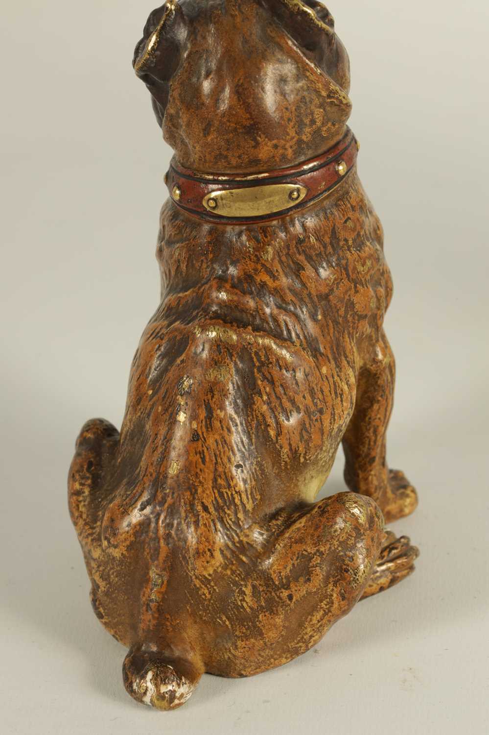 FRANZ BERGMAN, A LATE 19TH CENTURY AUSTRIAN COLD PAINTED BRONZE SCULPTURE OF A BULL MASTIFF - Image 6 of 8