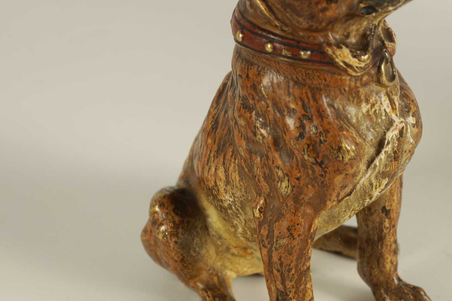 FRANZ BERGMAN, A LATE 19TH CENTURY AUSTRIAN COLD PAINTED BRONZE SCULPTURE OF A BULL MASTIFF - Image 4 of 8