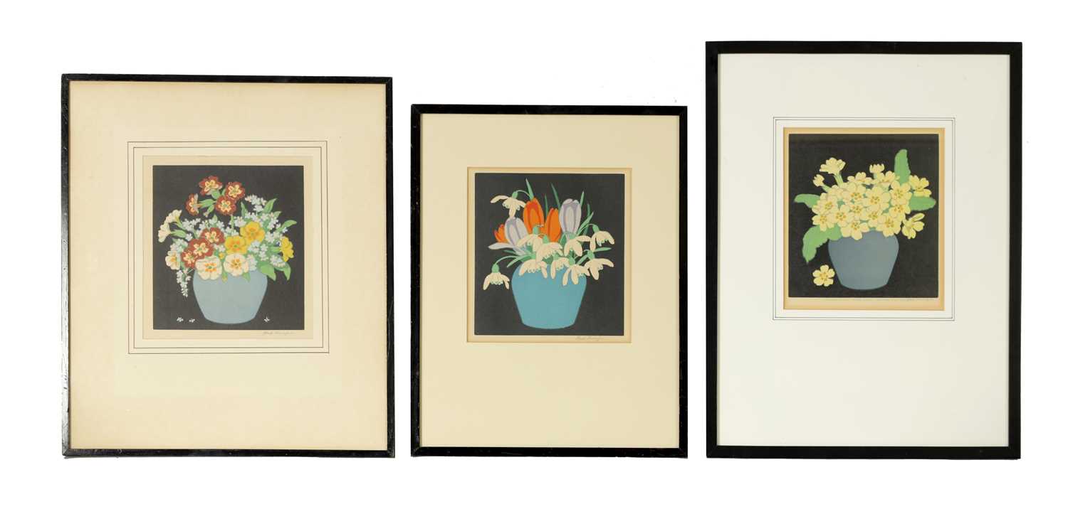 A SET OF THREE SIGNED HALL THORPE WOODCUT PRINTS