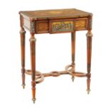 A 19TH CENTURY FRENCH ORMOLU AND MARQUETRY INLAID WALNUT DRESSING TABLE