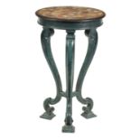 A 19TH CENTURY SPECIMEN MARBLE AND PAINTED WOOD OCCASIONAL TABLE
