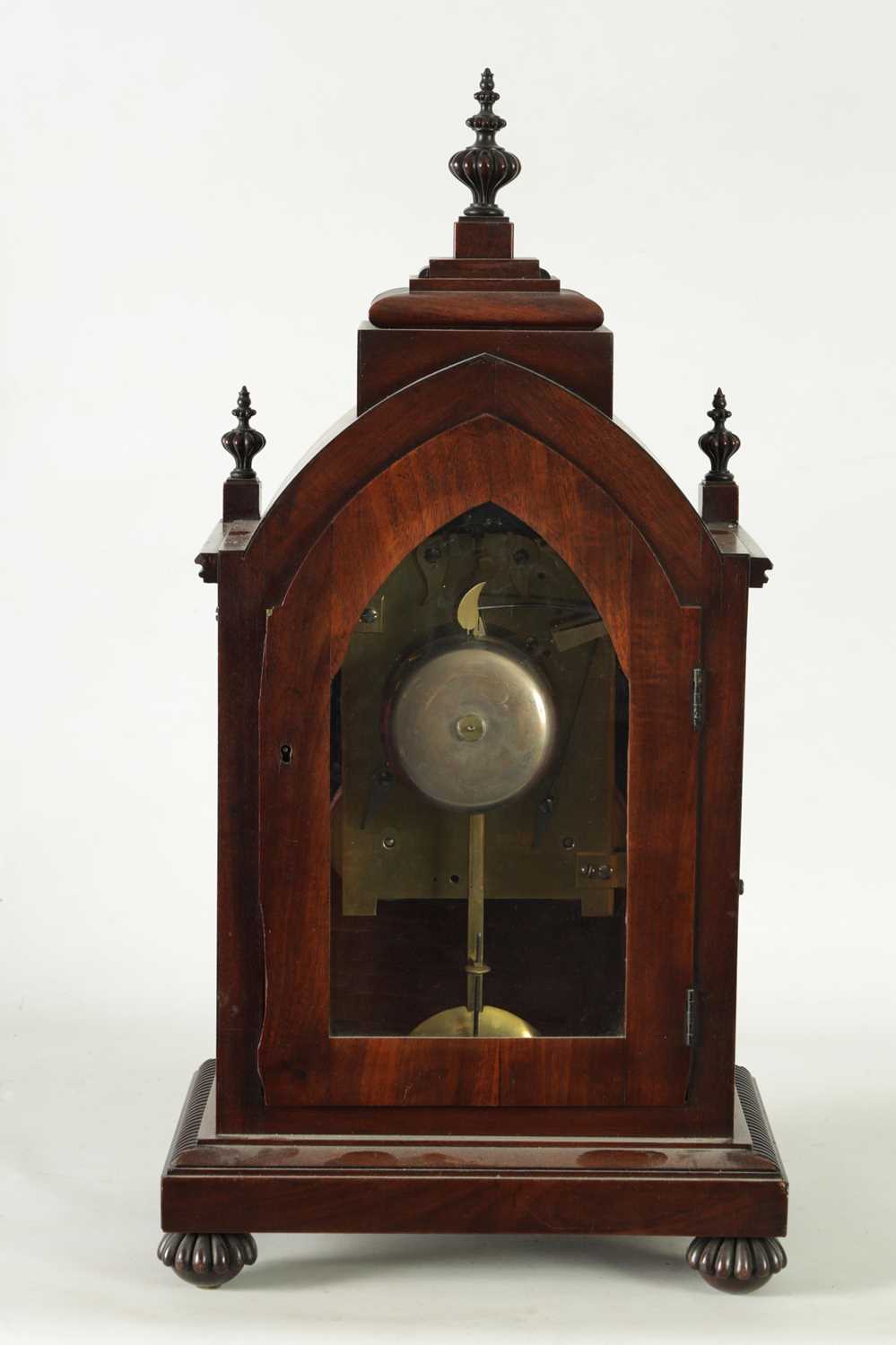 JACKSON & SON, BRISTOL. A REGENCY FIGURED MAHOGANY EIGHT-DAY FUSEE BRACKET CLOCK - Image 8 of 10