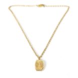 A 9CT YELLOW GOLD LOCKET NECKLACE