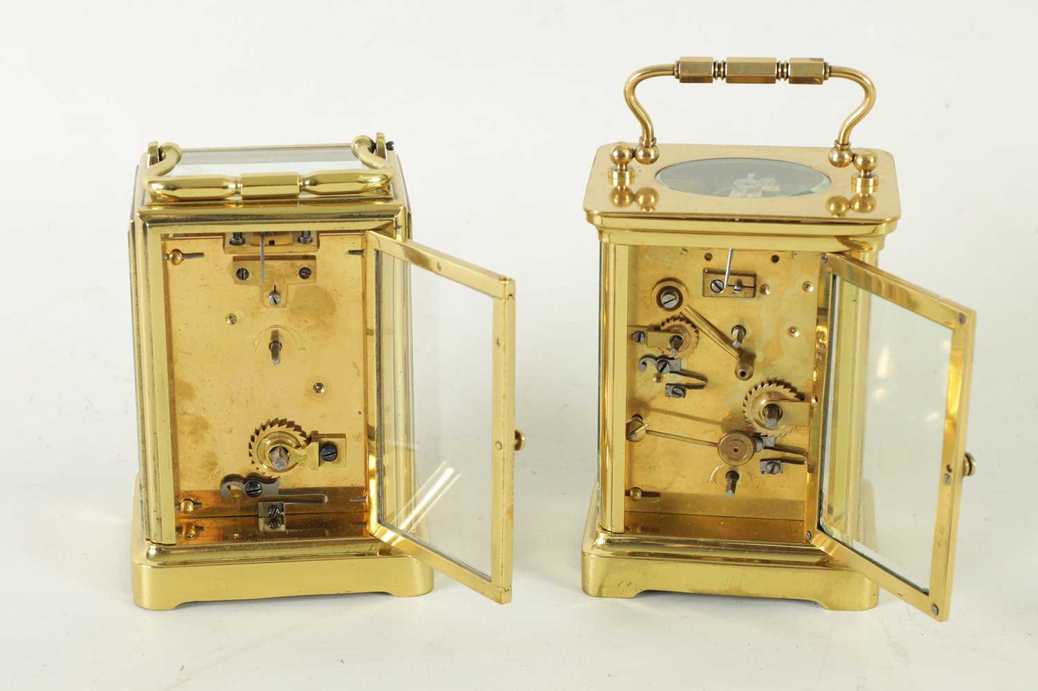 TWO LATE 19TH CENTURY FRENCH CARRIAGE CLOCKS - Image 4 of 7