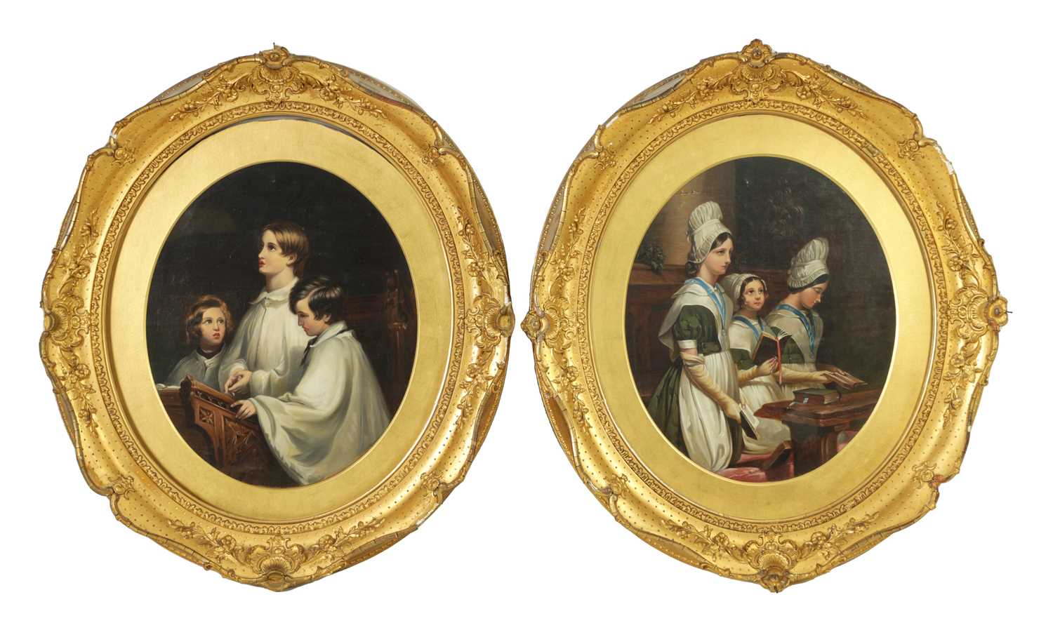 A PAIR OF 19TH CENTURY OIL ON CANVAS PORTRAITS