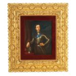 A LARGE 19TH CENTURY GERMAN PAINTED PORCELAIN PLAQUE OF PRINCE ALBERT