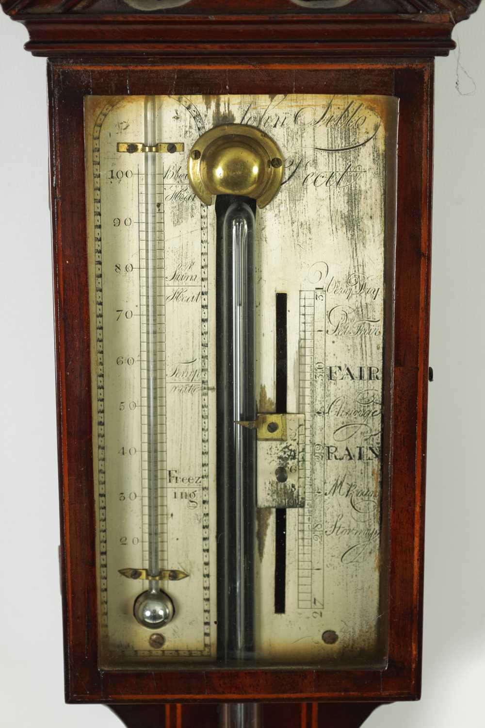 JOHN SILLE, FECIT. A REGENCY MAHOGANY STICK BAROMETER - Image 2 of 4