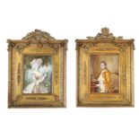 A GOOD PAIR OF 19TH CENTURY THREE-QUARTER LENGTH PORTRAITS ON IVORY OF NAPOLEAN AND JOSEPHINE