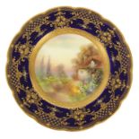 A ROYAL WORCESTER CABINET PLATE PAINTED BY R RUSHTON