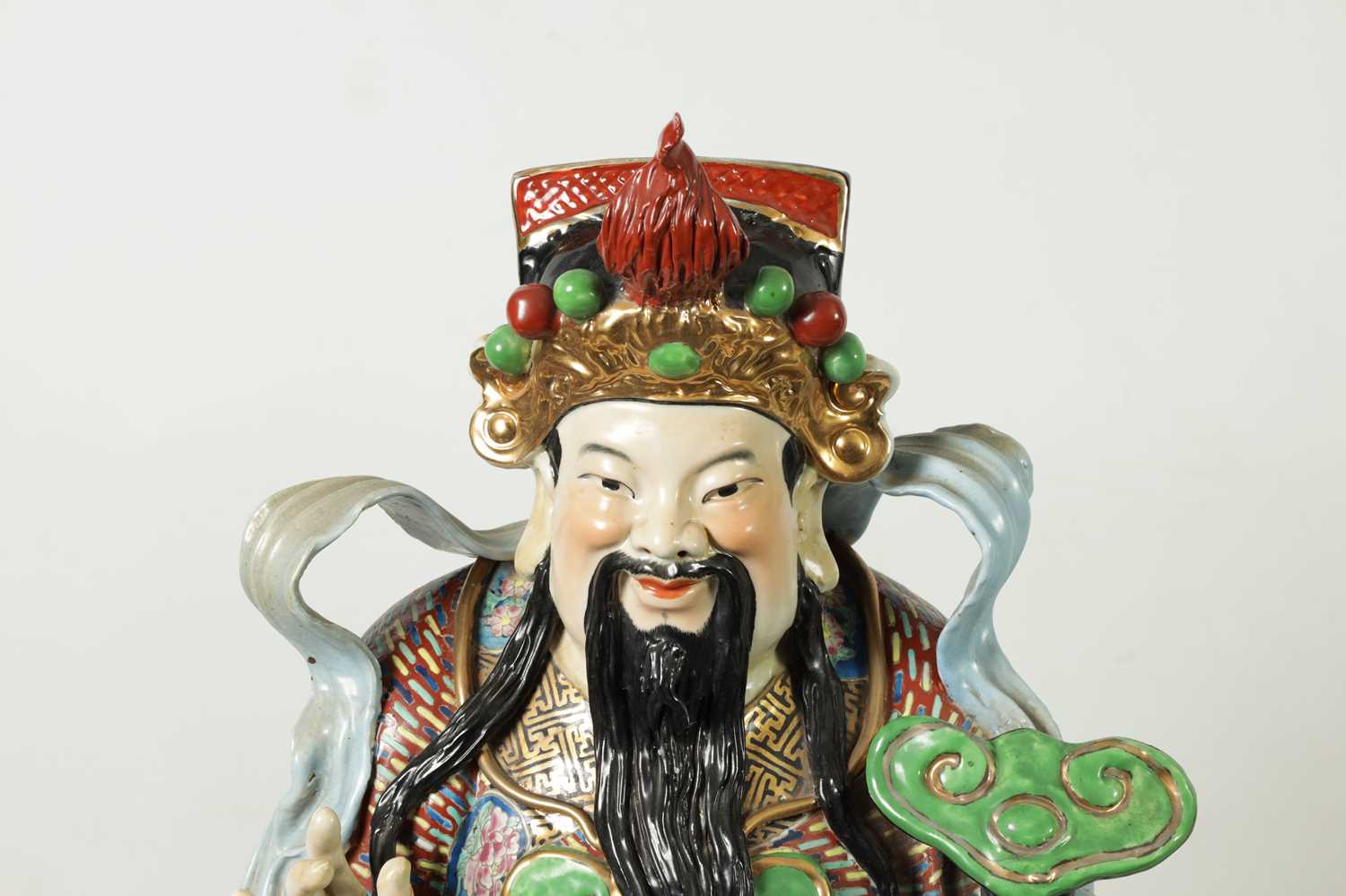 A MASSIVE GARNITURE OF THREE CHINESE REPUBLIC SAGE STANDING FIGURES - Image 6 of 16