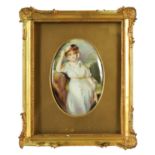 AN EARLY 20TH CENTURY PARAGON CHINA OVAL CONVEX PORCELAIN PLAQUE PAINTED BY F. MICKLEWRIGHT