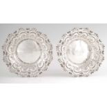 A PAIR OF LATE 19TH CENTURY SILVER SWEETMEAT DISHES