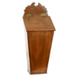 A GEORGE III BOXWOOD INLAID MAHOGANY CANDLE BOX