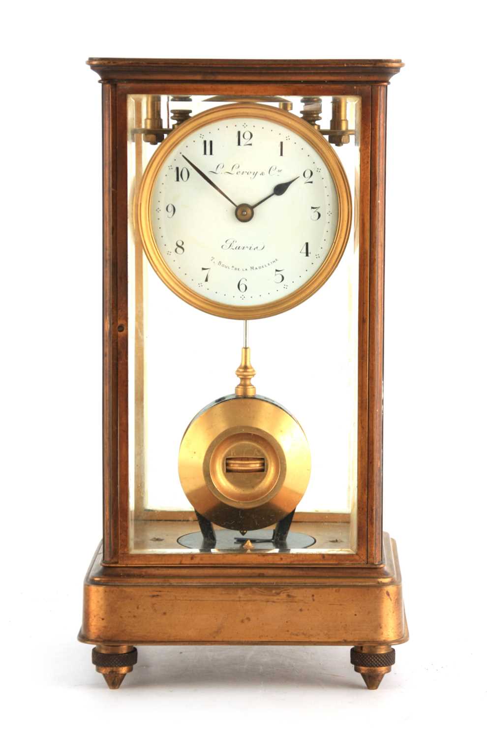 L. LEROY & CO. PARIS A RARE AND GOOD QUALITY EARLY 20TH CENTURY ELECTRIC FOUR-GLASS MANTEL CLOCK