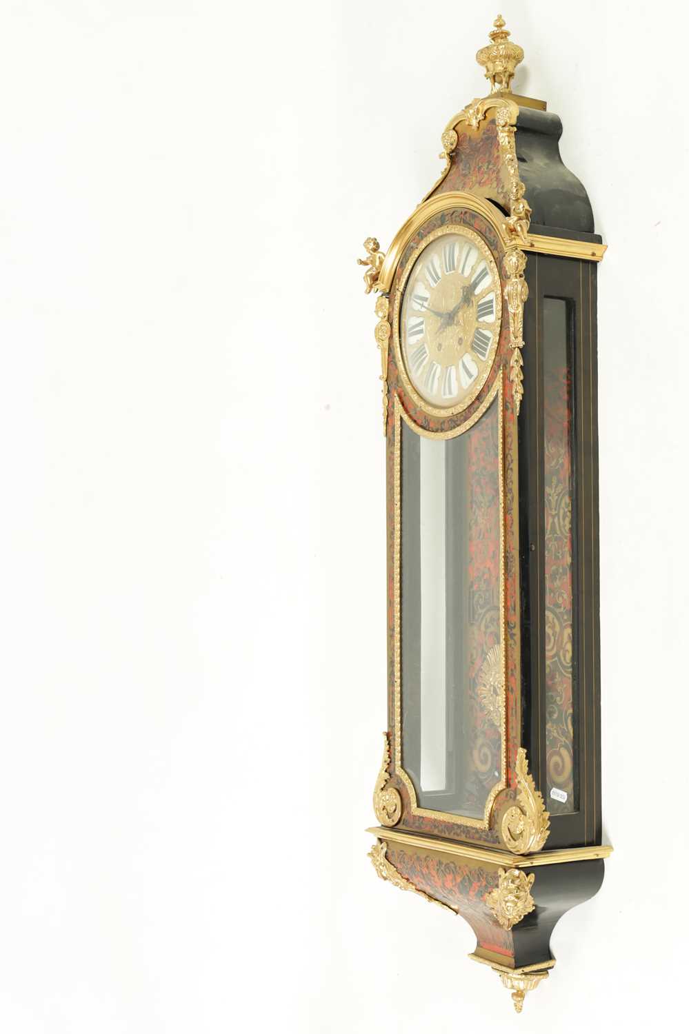 A FINE 19TH CENTURY FRENCH BOULLE TORTOISESHELL WALL CLOCK - Image 7 of 8