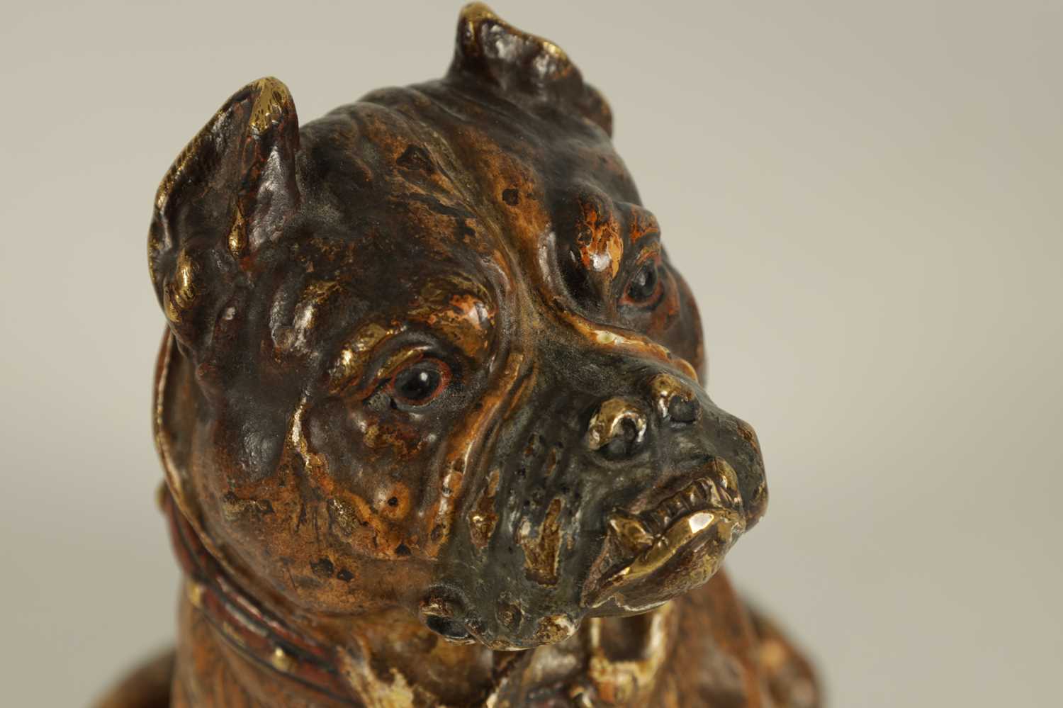 FRANZ BERGMAN, A LATE 19TH CENTURY AUSTRIAN COLD PAINTED BRONZE SCULPTURE OF A BULL MASTIFF - Image 5 of 8