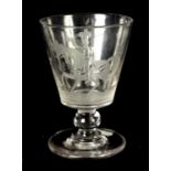 A RARE GEORGE IV FROSTED AND CUT ENGRAVED CORONATION RUMMER DATED JULY 19 1821