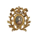 AN 18TH CENTURY WATERCOLOUR - PORTRAIT MINIATURE OF A GENTLEMAN