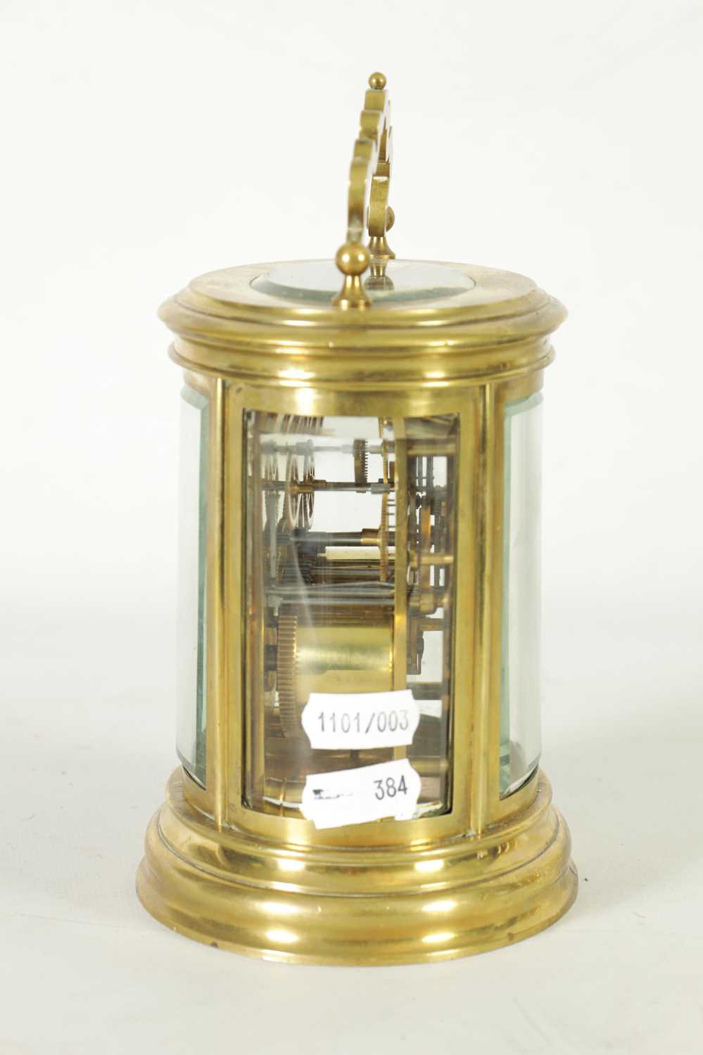 A LATE 19TH CENTURY OVAL REPEATING FRENCH CARRIAGE CLOCK - Image 6 of 9