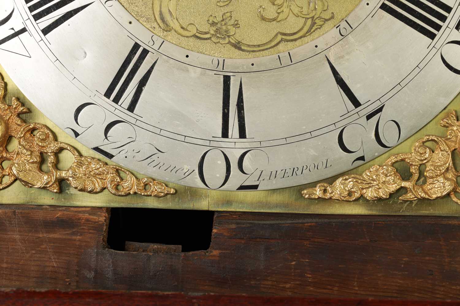 JOSEPH FINNEY, LIVERPOOL. A GEORGE III FIGURED MAHOGANY LONGCASE CLOCK - Image 4 of 16