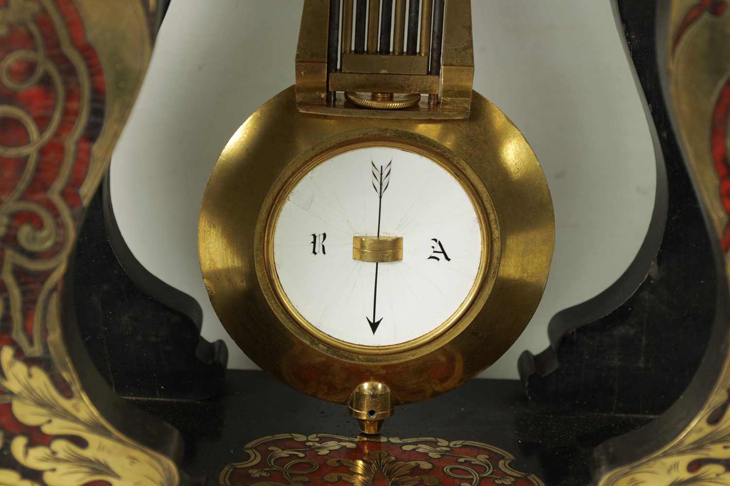 A LATE 19TH CENTURY FRENCH BOULLE TORTOISESHELL PORTICO CLOCK - Image 5 of 11