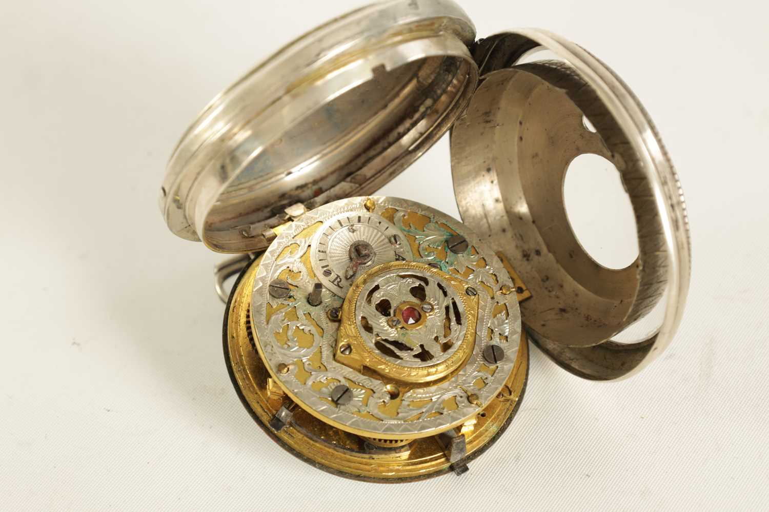 A LATE 18TH CENTURY CONTINENTAL PAIR CASE VERGE POCKET WATCH - Image 5 of 9