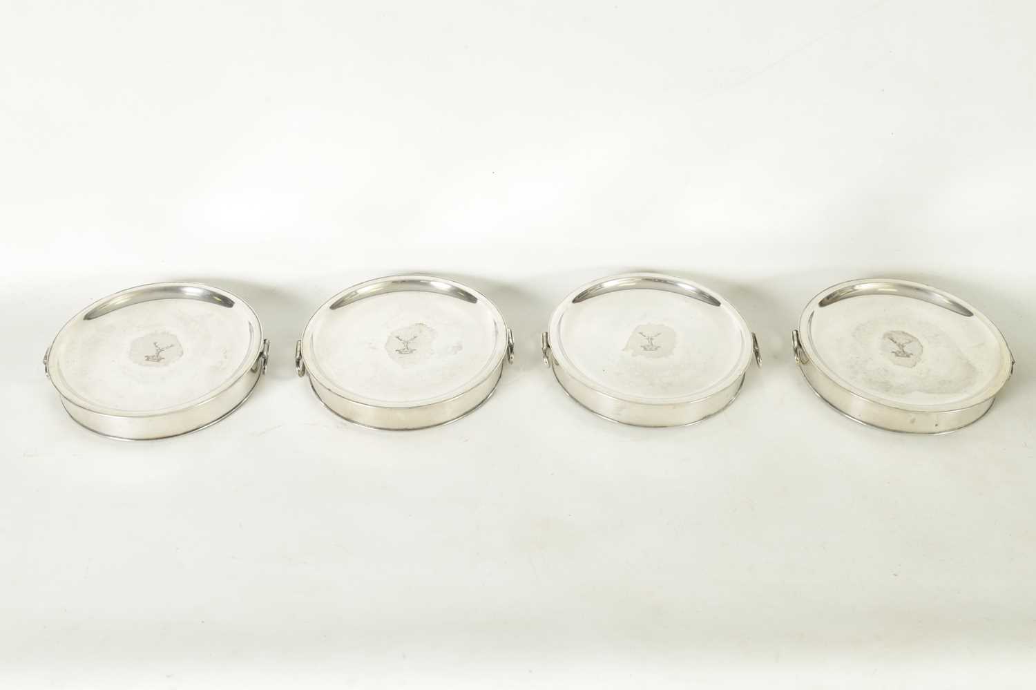 A SET OF FOUR 19TH CENTURY OLD SHEFFIELD PLATE WARMING DISHES - Image 2 of 9