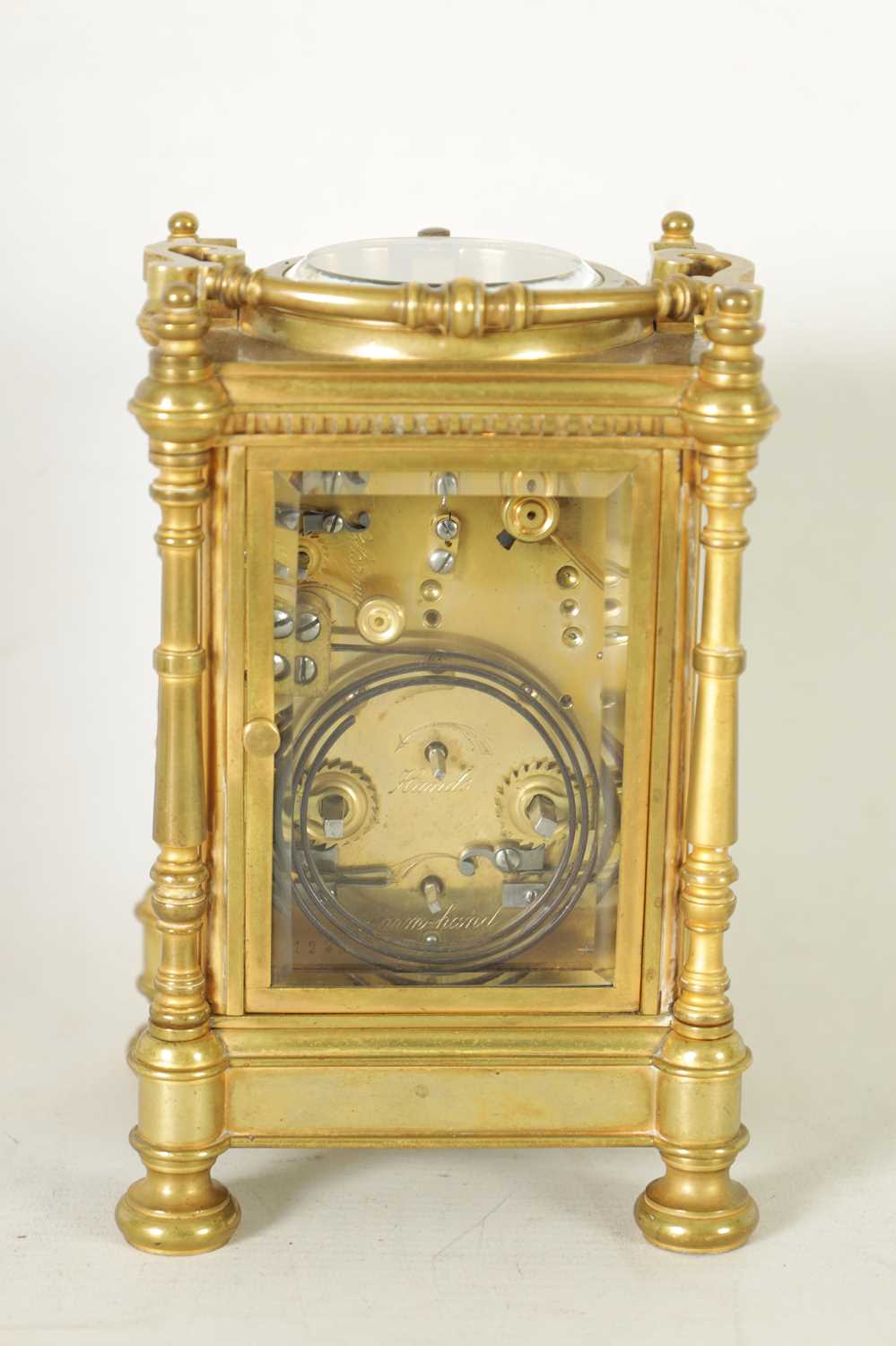 A LARGE LATE 19TH CENTURY FRENCH REPEATING CARRIAGE CLOCK - Image 8 of 12