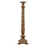 A 19TH CENTURY CARVED GILT WOOD TORCHERE