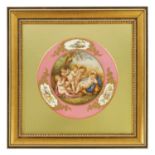 A LATE 19TH CENTURY VIENNA PORCELAIN CIRCULAR HANGING PLAQUE