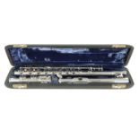 A SOLID SILVER CONCERT FLUTE BY F. MEHNERT, STUTTGART NO. 3910