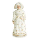 A LATE 19TH CENTURY CONTINENTAL FIGURE OF A STANDING NUN