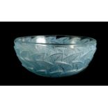 R. LALIQUE, AN OPALESCENT AND BLUE STAINED ‘ORMEAUX’ GLASS BOWL