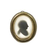 J. THOMASON OF DUBLIN-A LATE 18TH/EARLY 19TH CENTURY OVAL SILHOUETTE BUST PORTRAIT ON PLASTER