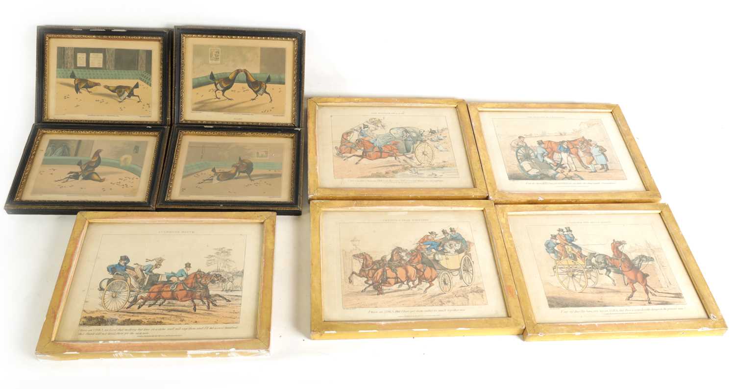 AFTER HENRY ALKEN PUBLISHED BY THOMAS. McLEAN A SET OF FIVE EARLY 19TH-CENTURY HUMOROUS HORSE AND CA