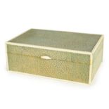 A 1930’S SHAGREEN AND IVORY BANDED CIGARETTE BOX