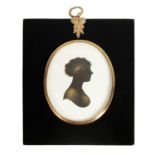 MIERS-EARLY 19TH CENTURY OVAL SILHOUETTE ON PLASTER