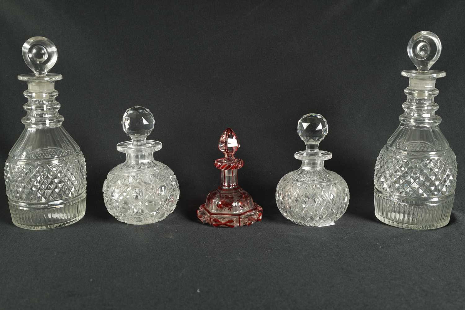 A PAIR OF 19TH CENTURY CUT GLASS DECANTERS - Image 48 of 63