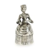 AN EWDARD VII CONTINENTAL SILVER TABLE BELL