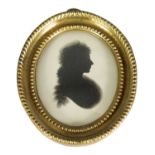 SAMUEL HOUGHTON-A LATE 18TH CENTURY OVAL SILHOUETTE BUST PORTRAIT ON PLASTER