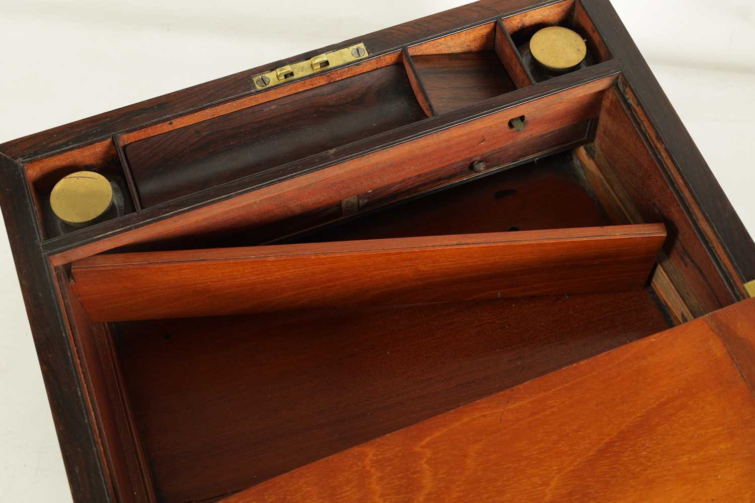 TWO MID 19TH CENTURY ROSEWOOD AND MOTHER-OF-PEARL INLAID WRITING BOXES - Image 9 of 14