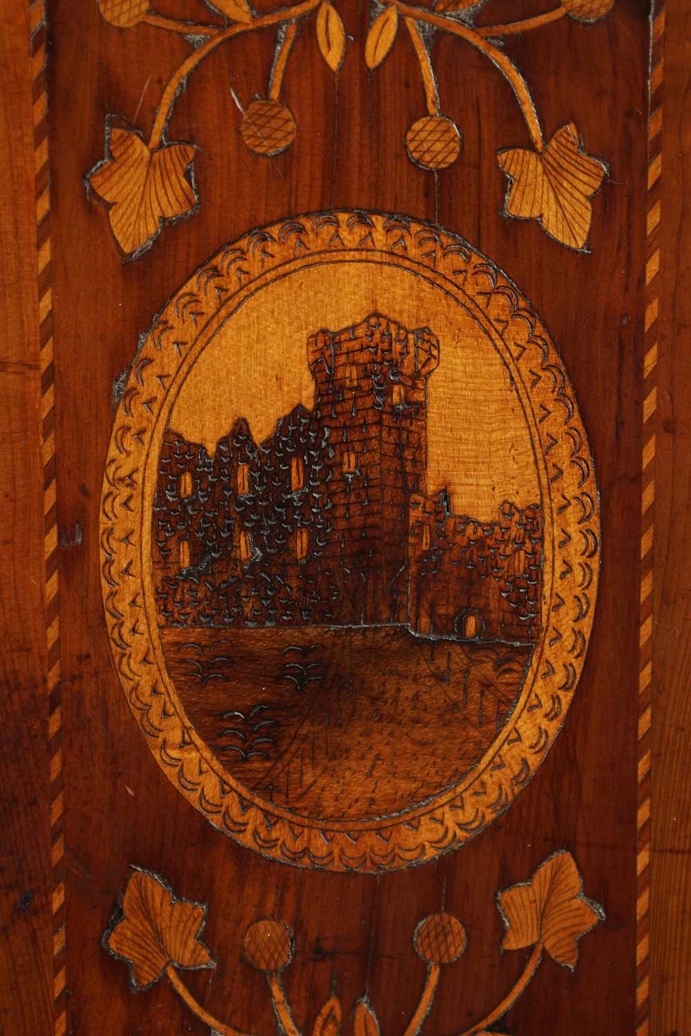 A GOOD 19TH CENTURY KILLARNEY WARE YEW WOOD SEWING CABINET - Image 7 of 14