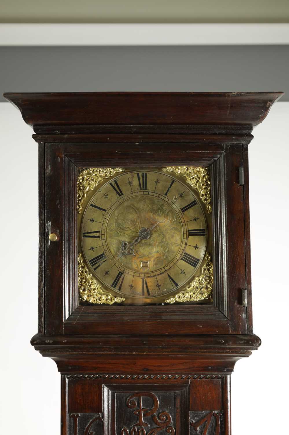 A LATE 17TH CENTURY OAK “COFFIN' CASE 30-HOUR LONGCASE CLOCK SIGNED JOHN OGDEN - Image 3 of 11